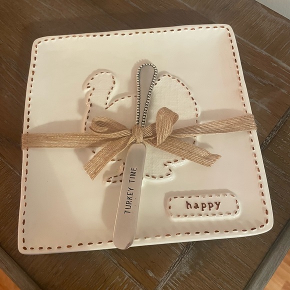 Mud Pie Happy Turkey Time Platter Set - Picture 2 of 5